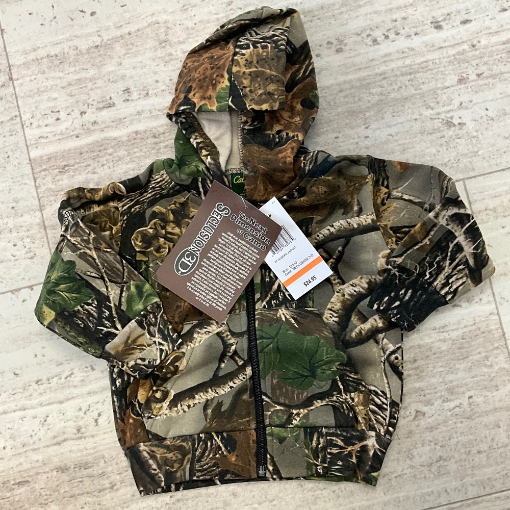 Cabela’s infant 12 month 12M reg camo hoodie